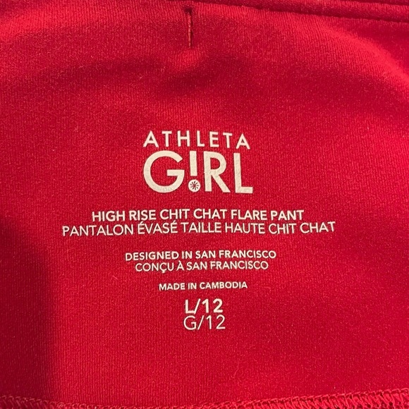 Athleta Girl High Rise Chit Chat Flare Pants in Red - Large / 12 - Picture 4 of 4